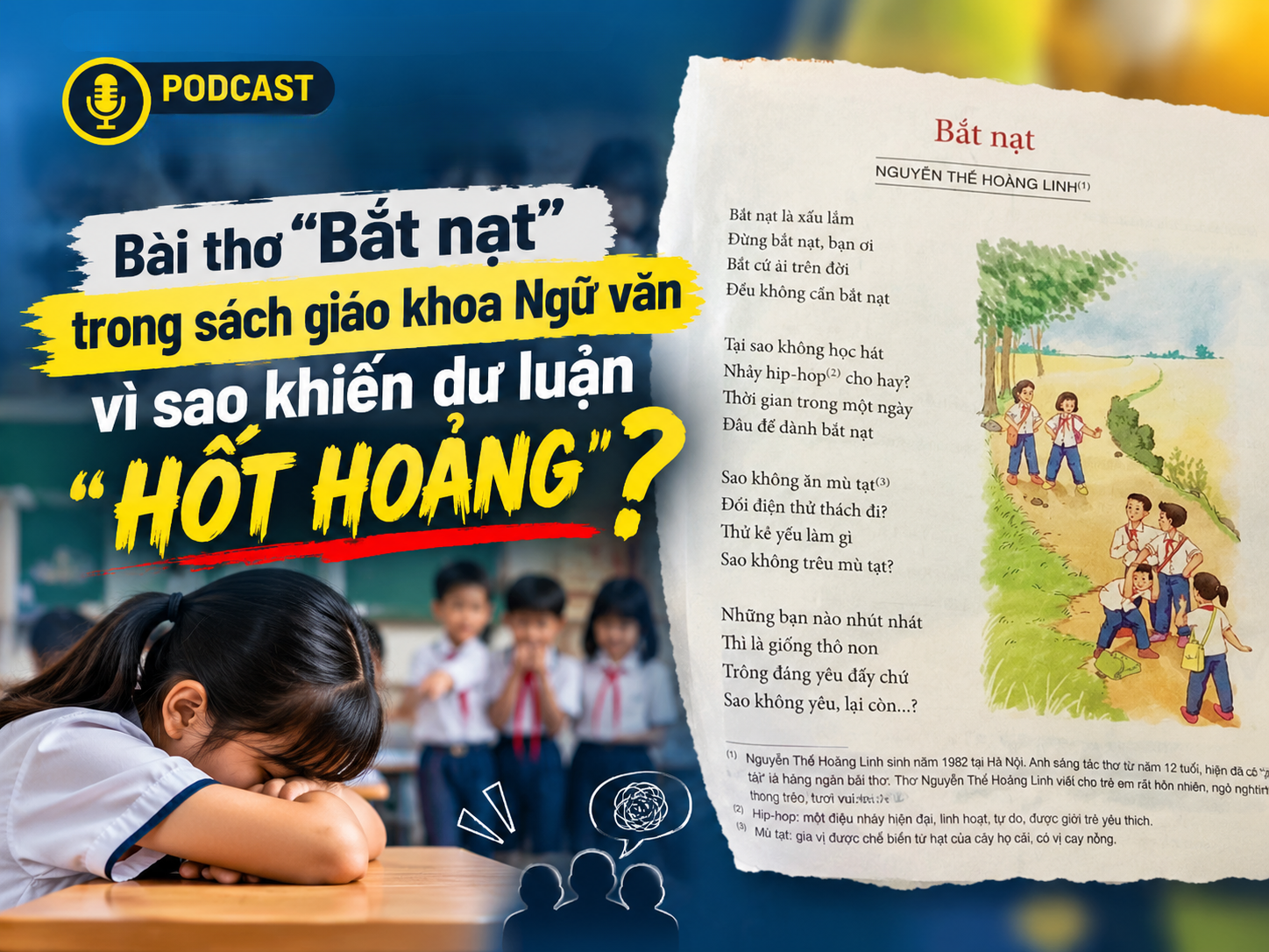 Bài thơ "Bắt nạt" trong sách giáo khoa Ngữ văn vì sao khiến dư luận “hốt hoảng”?