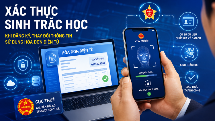 Xác thực sinh trắc học khi đăng ký hóa đơn điện tử từ 1/7