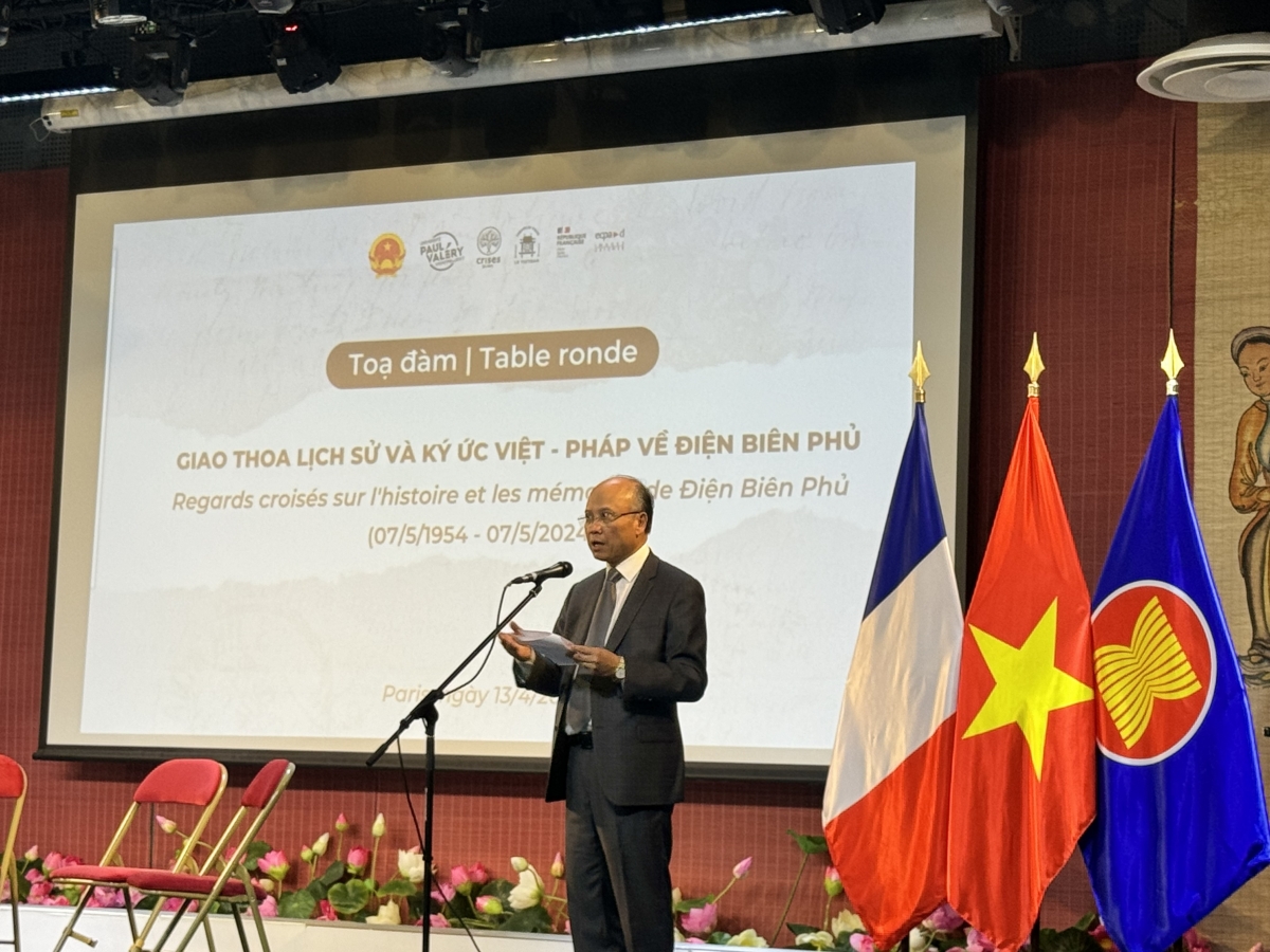 Đại sứ Việt Nam tại Pháp Đinh Toàn Thắng phát biểu tại sự kiện - Ảnh: Anh Tuấn/VOV