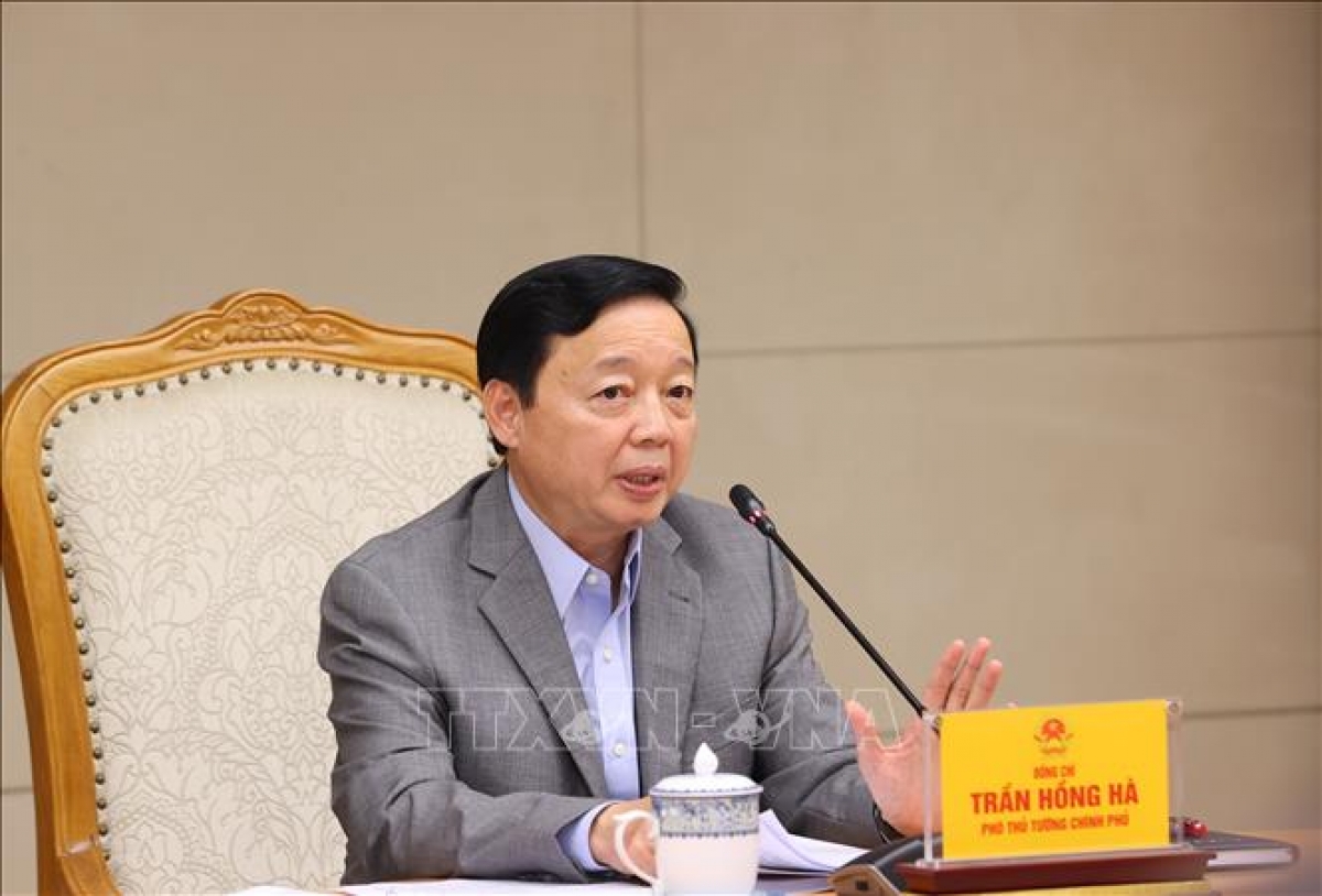 Phó Thủ tướng Trần Hồng Hà phát biểu chỉ đạo. Ảnh: /TTXVN