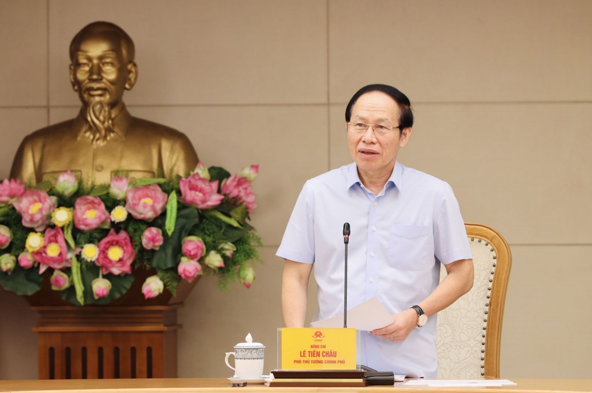 Phó Thủ tướng Lê Tiến Châu phát biểu kết luận buổi làm việc (Ảnh: moet)