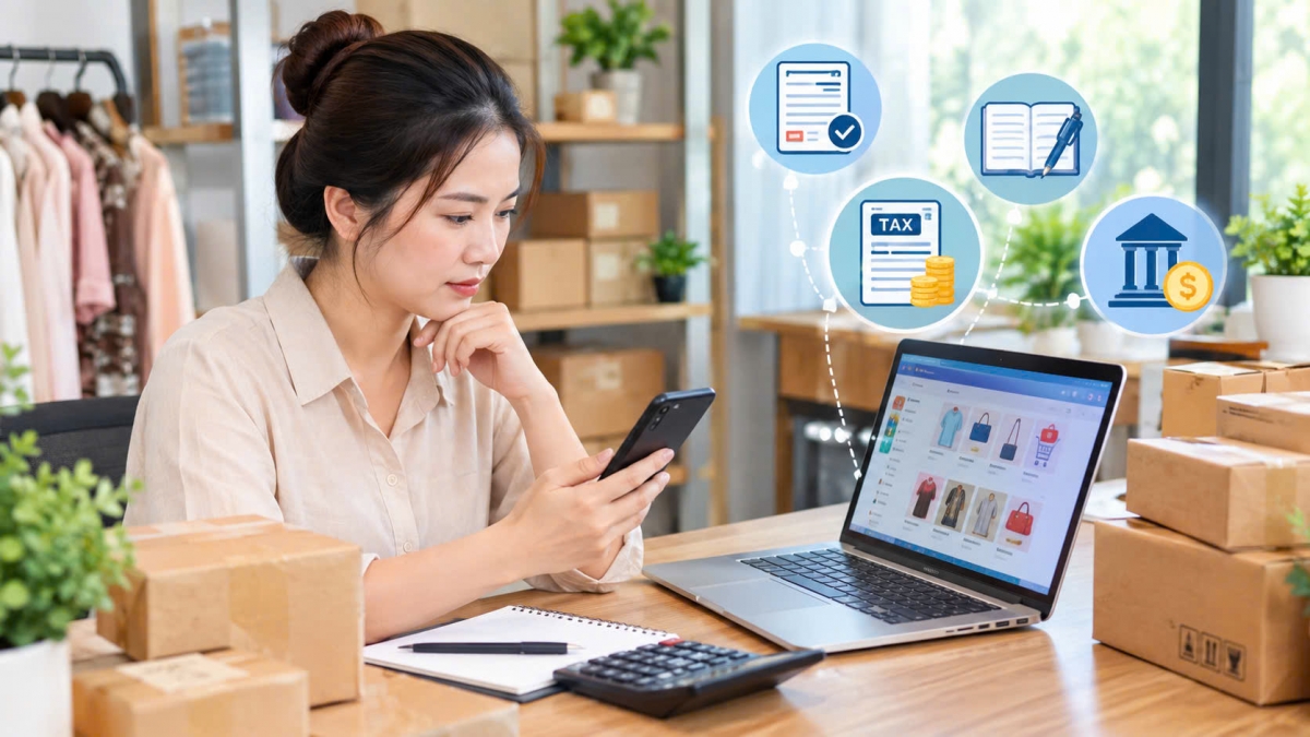 Cá nhân kinh doanh online cần nắm rõ các quy định về thuế mới - Ảnh sử dụng AI minh họa.
