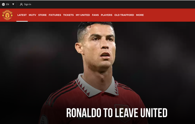 Cristiano Ronaldo chia tay Man United