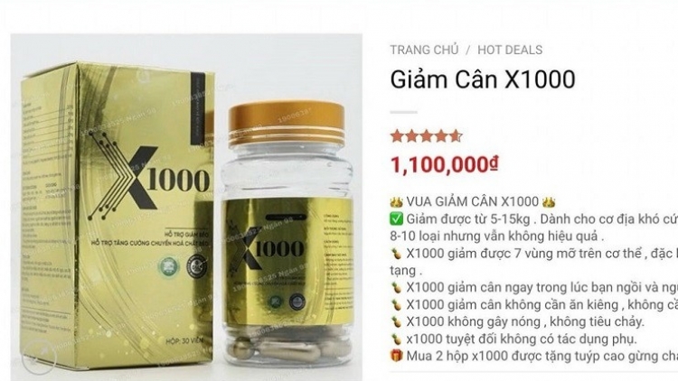 Nguy hiểm từ sản phẩm giảm cân không rõ nguồn gốc