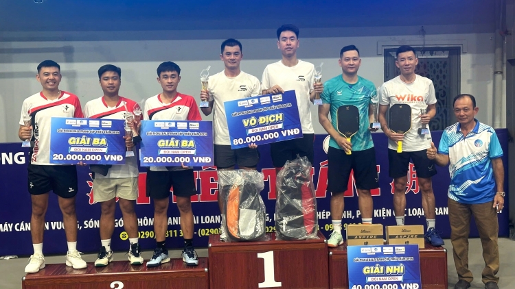 Đắc Tiến - Quốc Khánh đăng quang ngôi vô địch Giải Pickleball Cà Mau