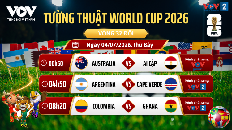 Trực tiếp World Cup trên VOV (3/7): Argentina phô diễn sức mạnh