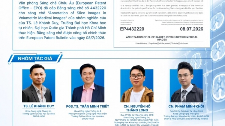 Đại học có bằng sáng chế châu Âu đầu tiên về trí tuệ nhân tạo phục vụ y học