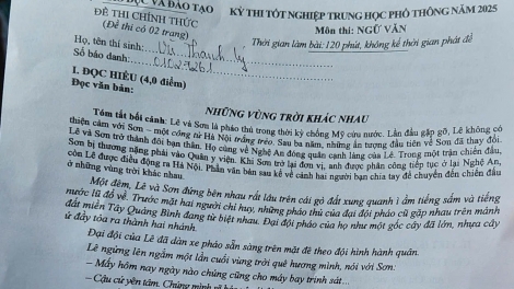 Đề thi Văn tốt nghiệp THPT: Vùng trời quê hương nào cũng là bầu trời Tổ quốc