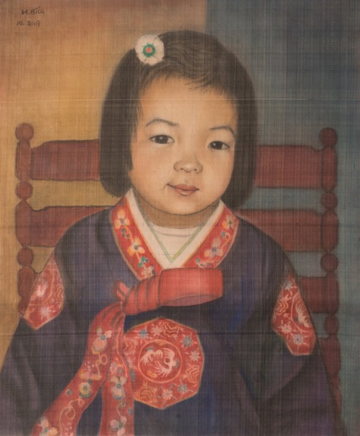 Bức tranh Em bé Hàn Quốc - họa sĩ Mộng Bích.