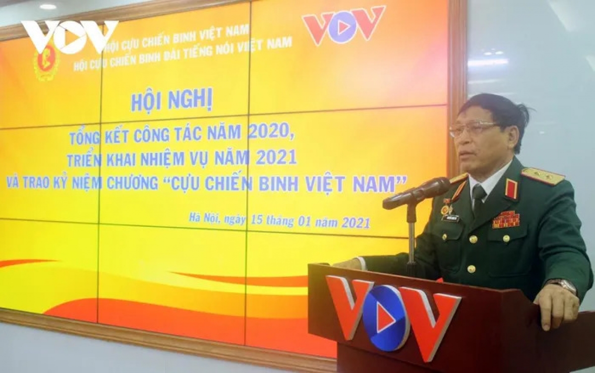 Trung tướng Nguyễn Song Phi, Phó Chủ tịch Hội Cựu chiến binh Việt Nam đánh giá cao về các hoạt động của Hội Cựu chiến binh Đài TNVN