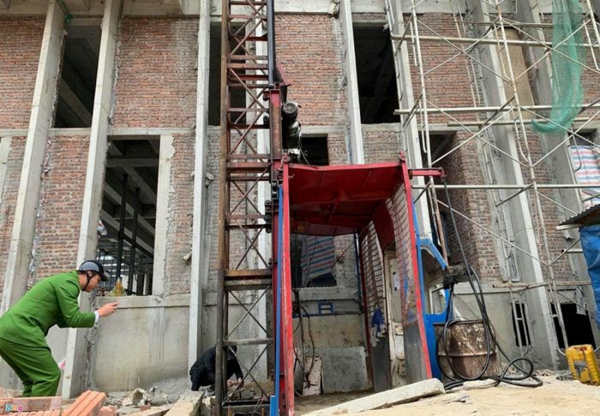 Công trình xây dựng trụ sở làm việc Sở Tài chính tỉnh Nghệ An, nơi xảy ra vụ tai nạn (Ảnh KT)