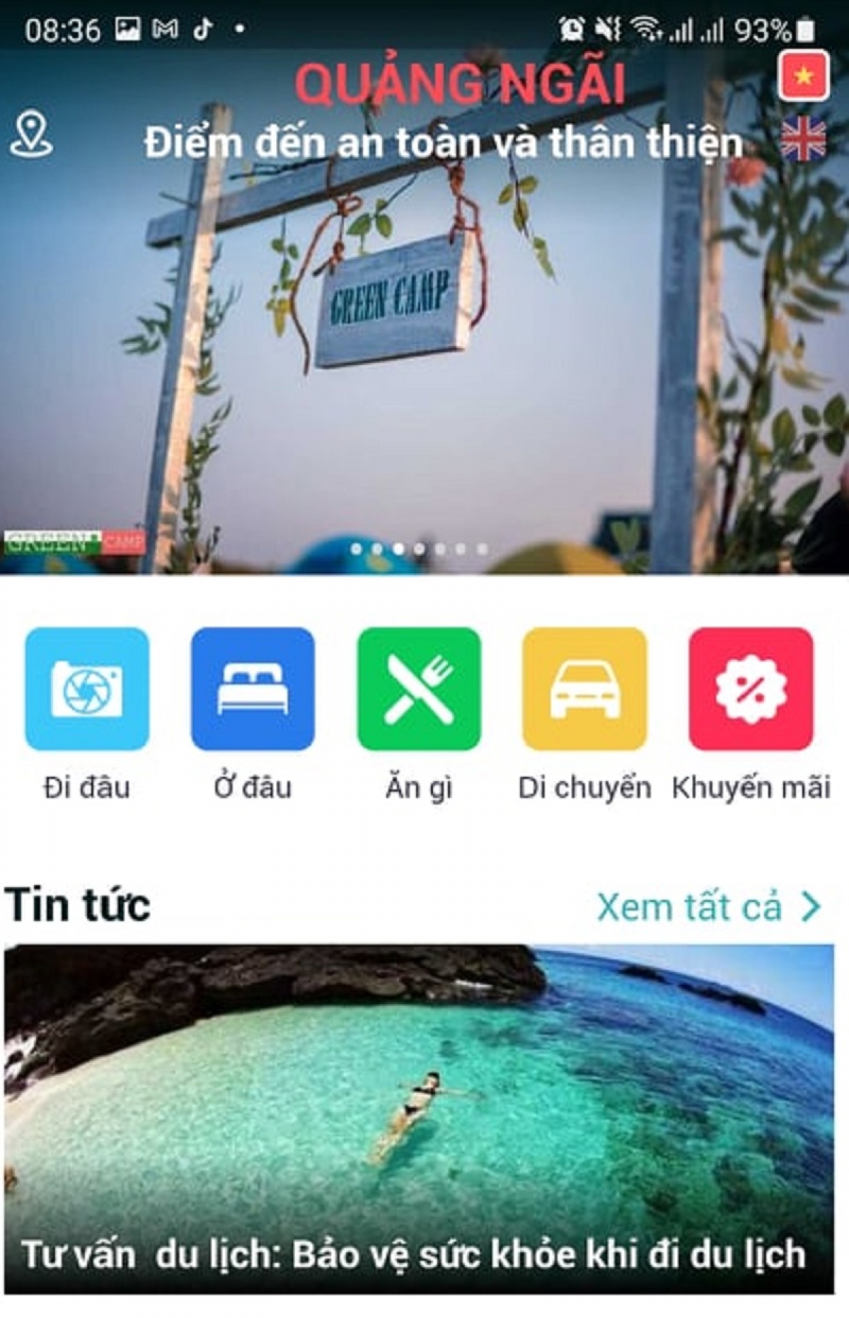  Giao diện App Du lịch Quảng Ngãi