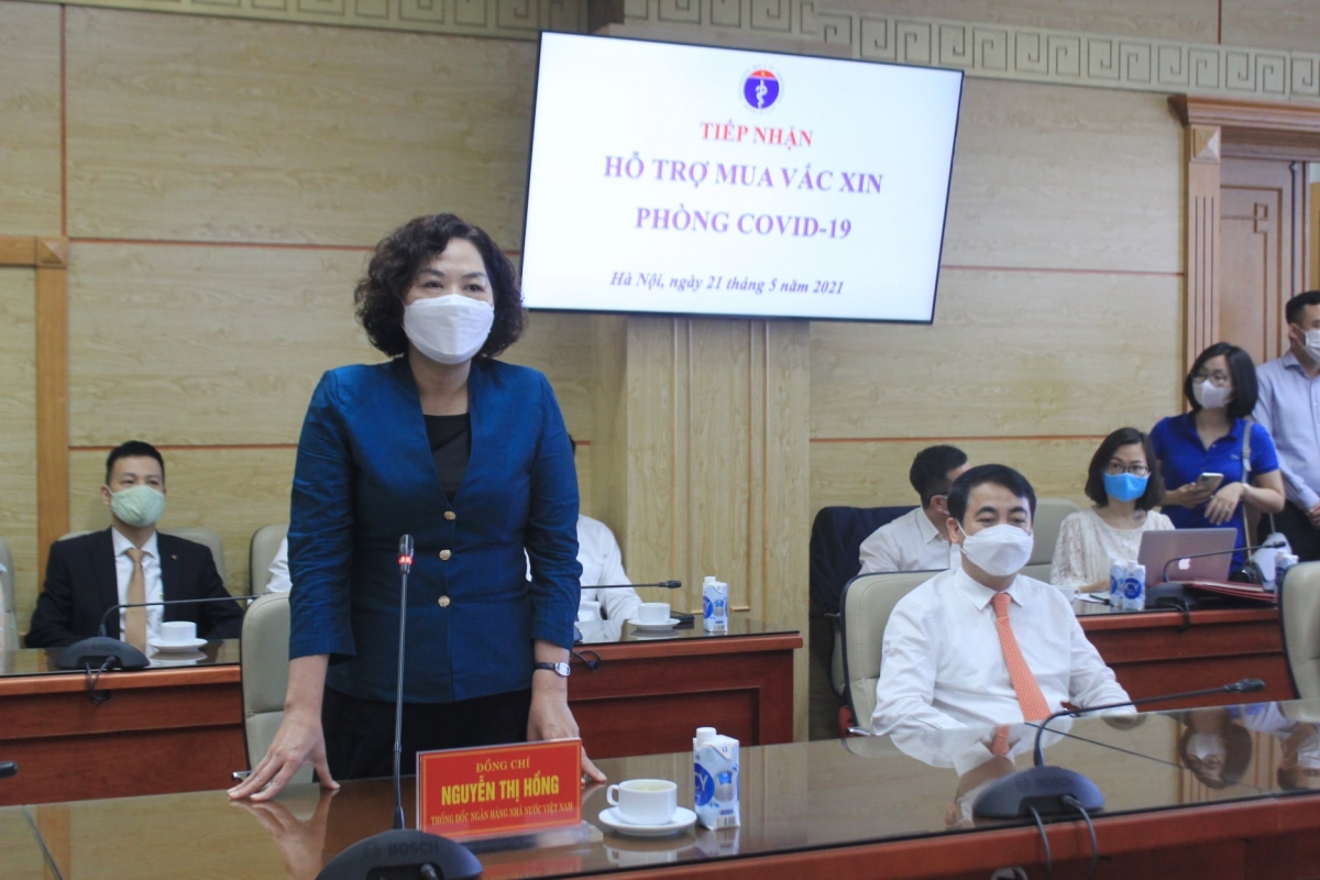 Thống đốc Ngân hàng Nhà nước Việt Nam - Nguyễn Thị Hồng phát biểu tại Lễ tiếp nhận