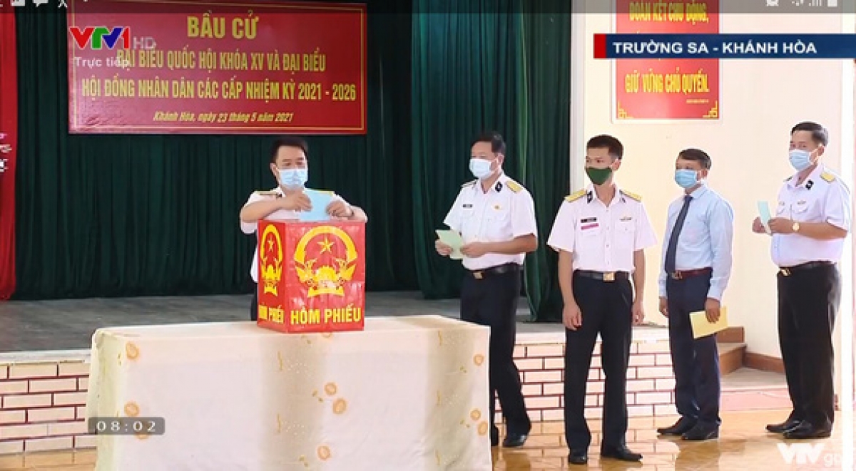 Bầu cử ở Trường Sa Lớn được truyền hình trực tiếp trên Đài Truyền hình Việt Nam