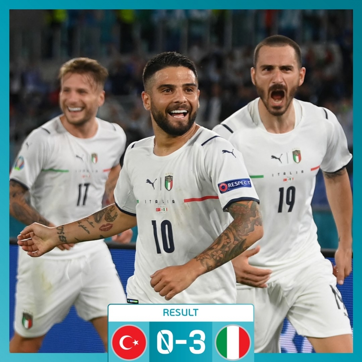 Azzurri nhấn chìm Thổ Nhĩ Kỳ 3-0 ở trận mở màn VCK Euro 2020