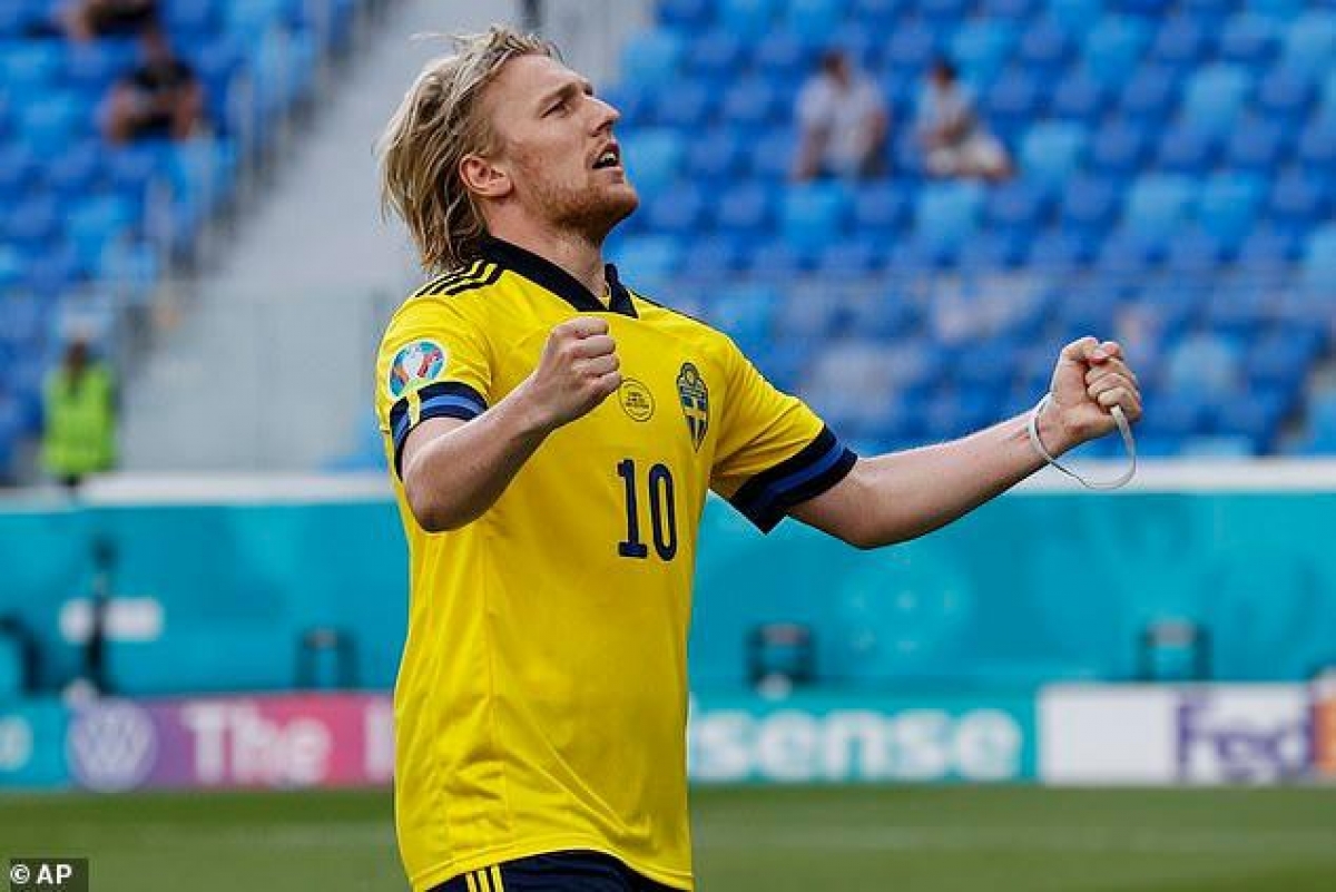 Emil Forsberg ghi bàn duy nhất từ chấm 11m cho Thụy Điển (Anh: AP)