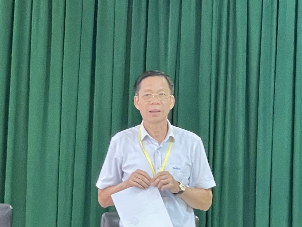 Đồng chí Thiếu tướng Trần Kim Hải - Phó Giám đốc Học viện An ninh phát biểu tại buổi làm việc với Ban chỉ đạo thi tỉnh Lai Châu 