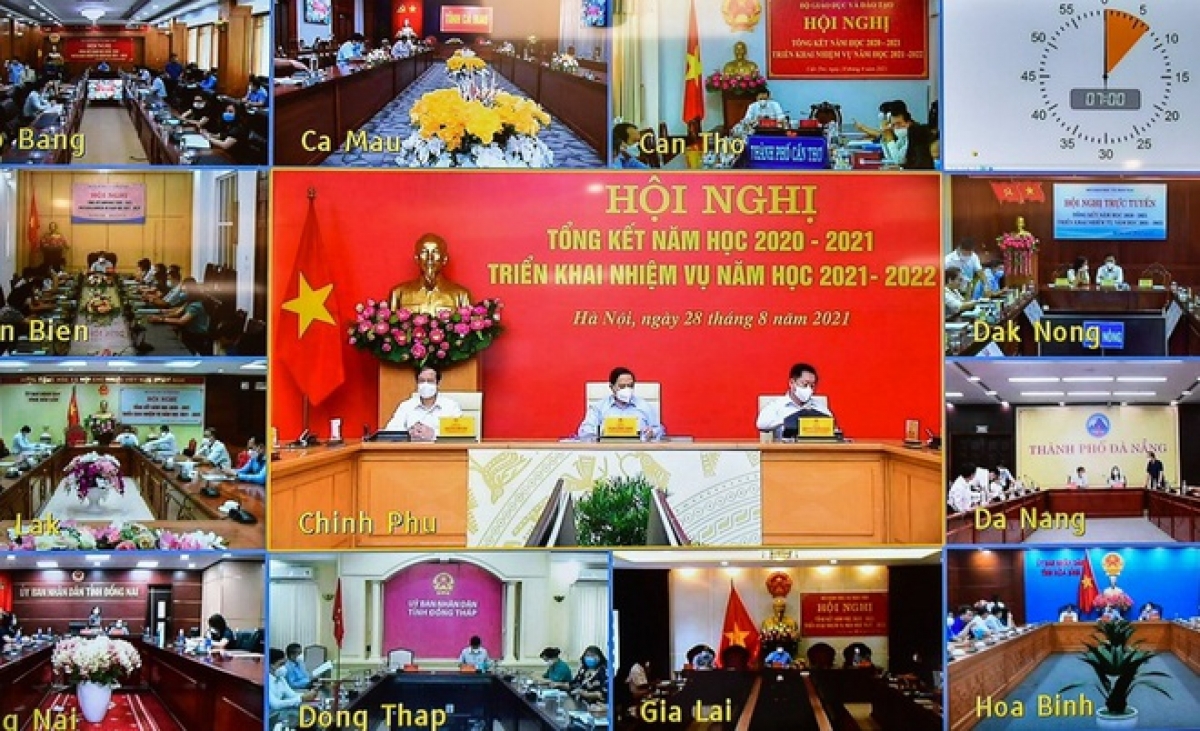 Hội nghị tổng kết năm học 2020-2021 và triển khai nhiệm vụ năm học 2021-2022. Thủ tướng Phạm Minh Chính chủ trì hội nghị