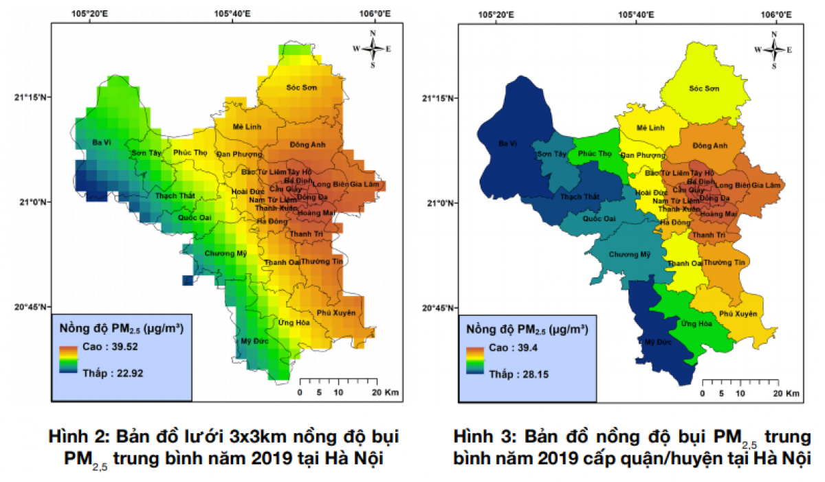 Nguồn: “Báo cáo Tác động Ô nhiễm không khí do bụi PM2,5 đến sức khỏe cộng đồng tại Hà Nội năm 2019”