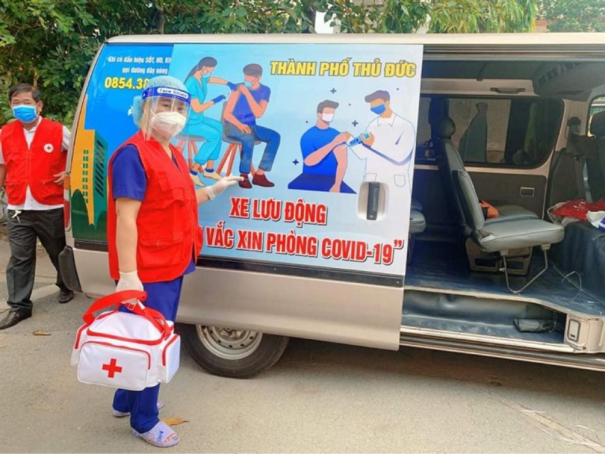 Xe lưu động tiêm vaccine Covid-19 đã được triển khai tại TP Hồ Chí Minh