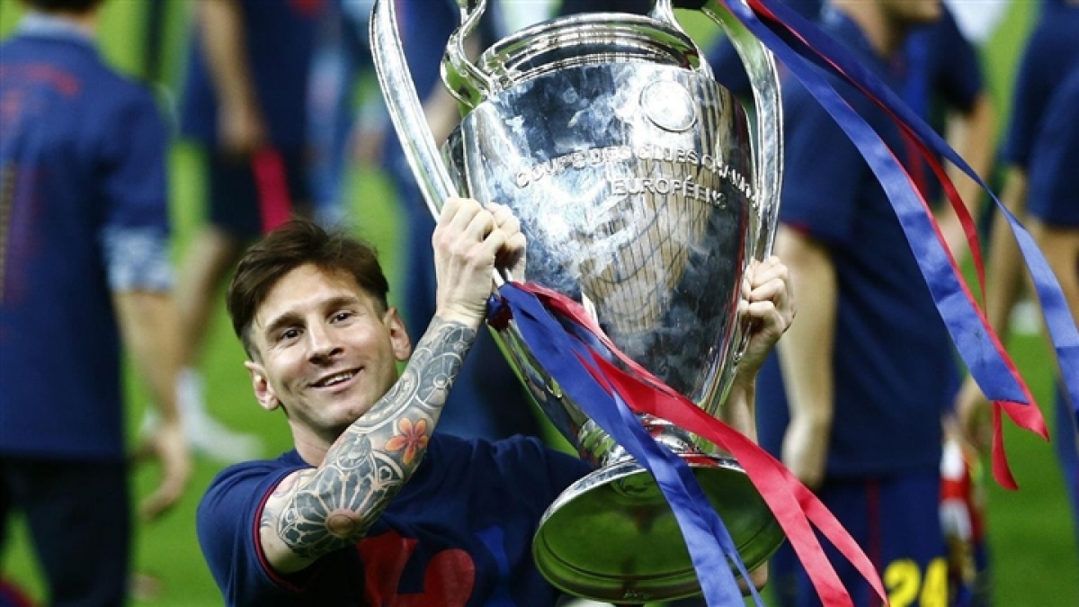 Messi cùng Barca 4 lần giành Champions League.