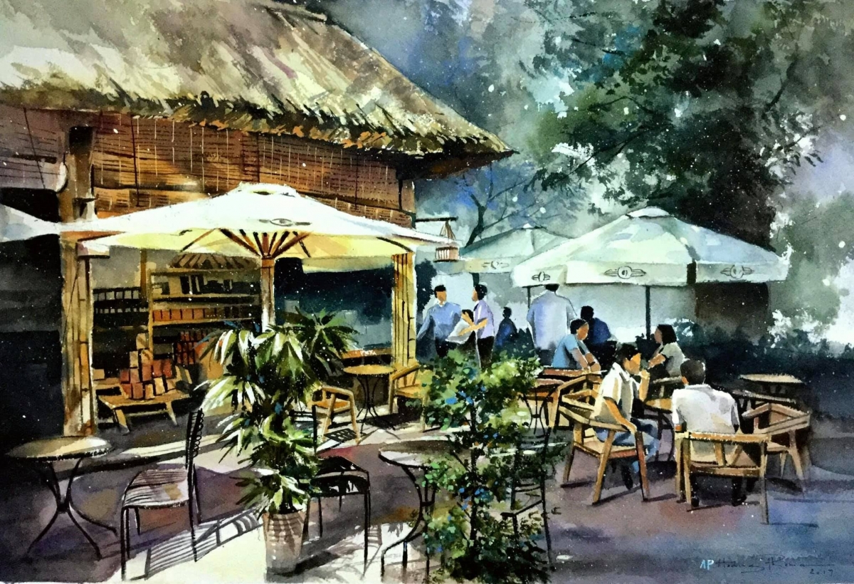 Một quán cafe sân vườn ở Sài Gòn. Những ngày chưa giãn cách, những nơi như thế này không khi nào vắng khách.
 