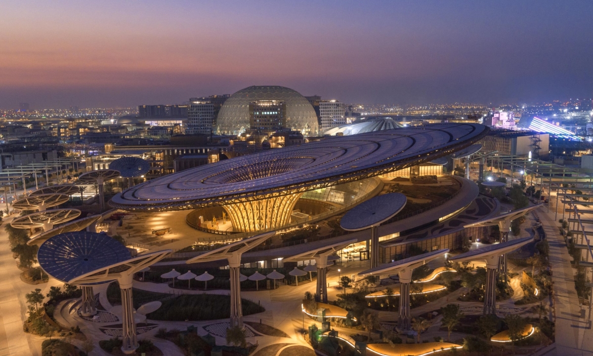 Khu tổ hợp EXPO 2020 Dubai nhìn từ trên cao