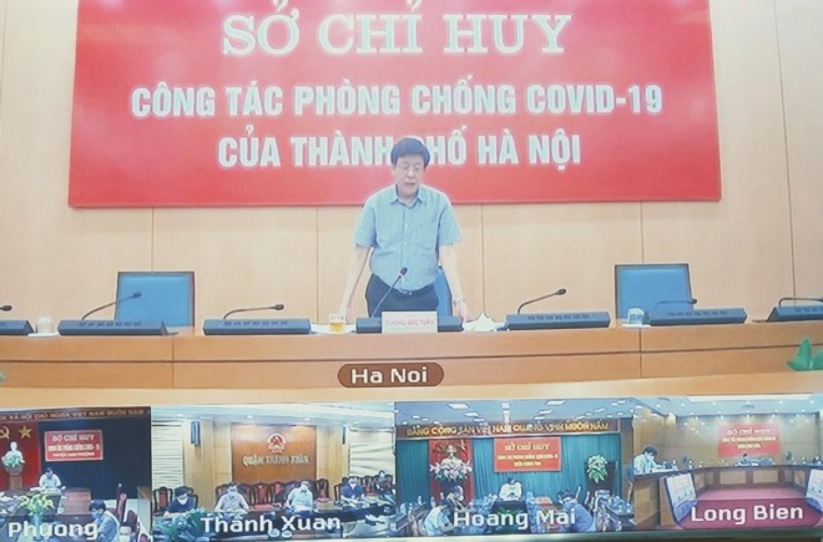 Phó Chủ tịch UBND TP.Hà Nội Dương Đức Tuấn phát biểu tại cuộc giao ban