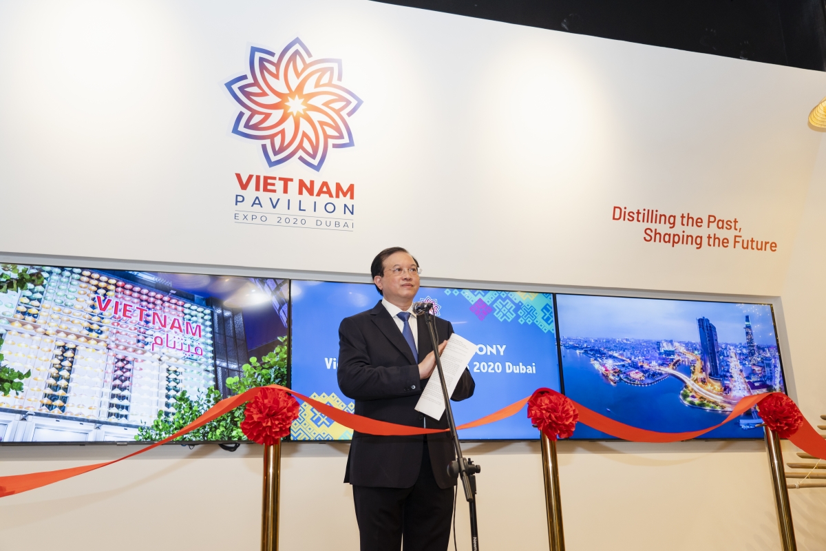 Thứ trưởng Bộ VH-TT&amp;DL Tạ Quang Đông phát biểu tại lễ khai trương Nhà triển lãm Việt Nam