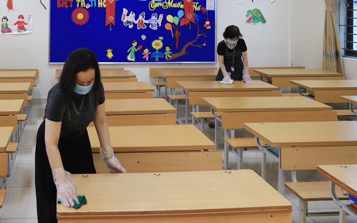 Các trường học ở Hà Nội đều sẵn sàng lên các phương án đón học sinh trở lại
trường học