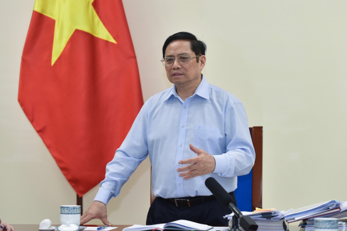Thủ tướng Phạm Minh Chính tại cuộc họp trực tuyến