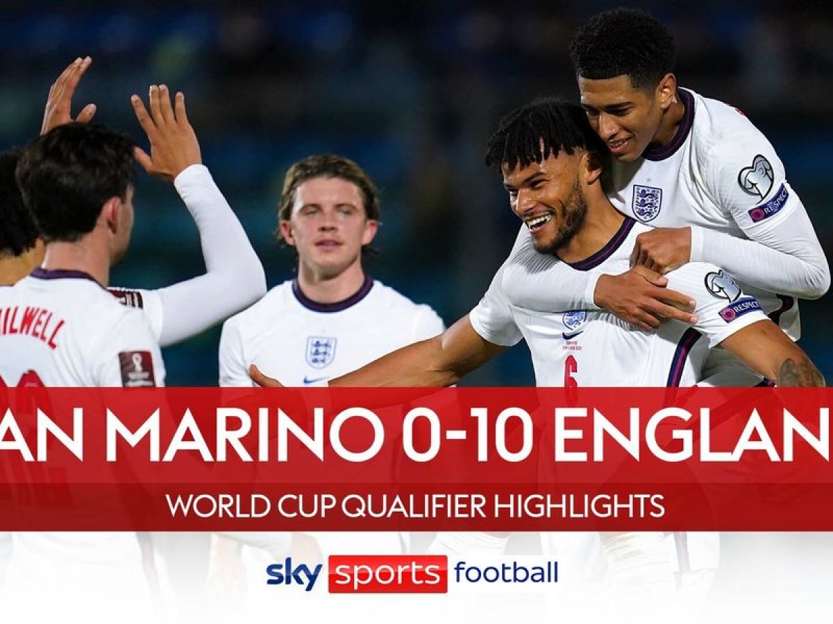 Tuyển Anh có chiến thắng ngoài sức tưởng tượng trước San Marino (Ảnh: Sky Sports)