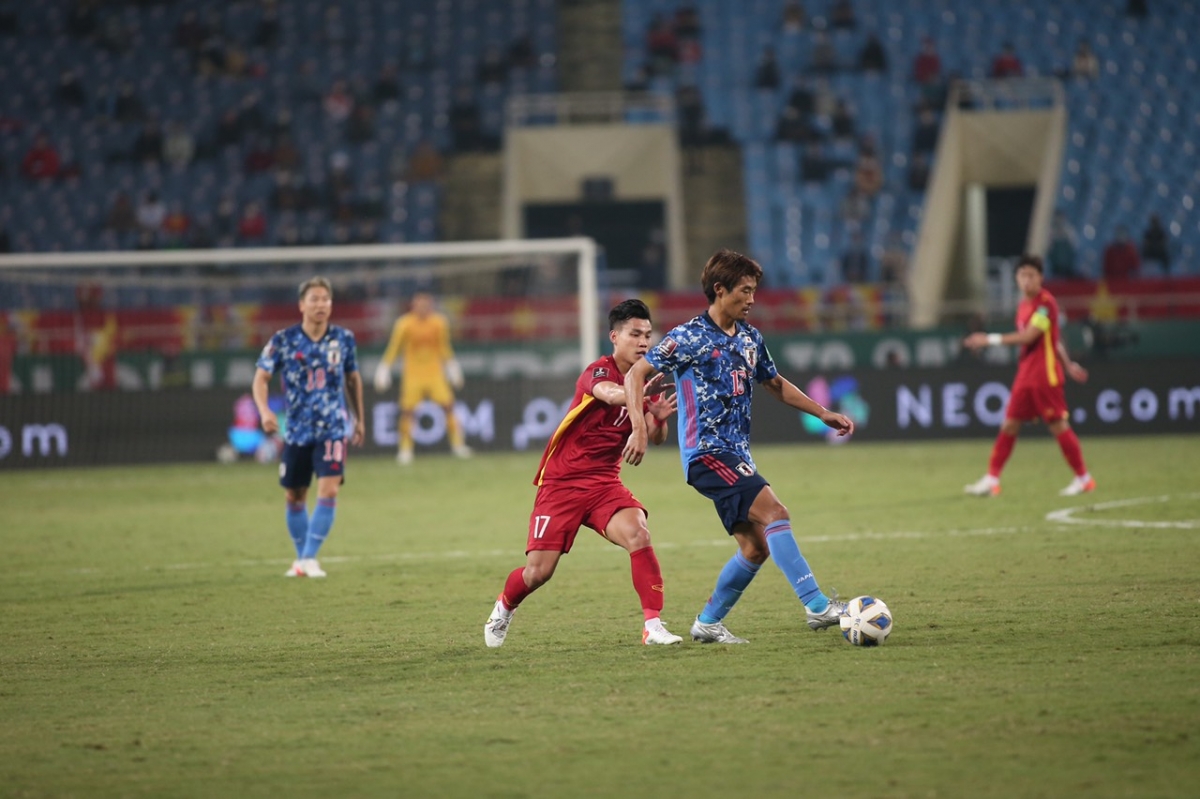 Tuyển Việt Nam nhận thất bại 0-1 trước Nhật Bản tại sân Mỹ Đình (ảnh: Lâm Thỏa)