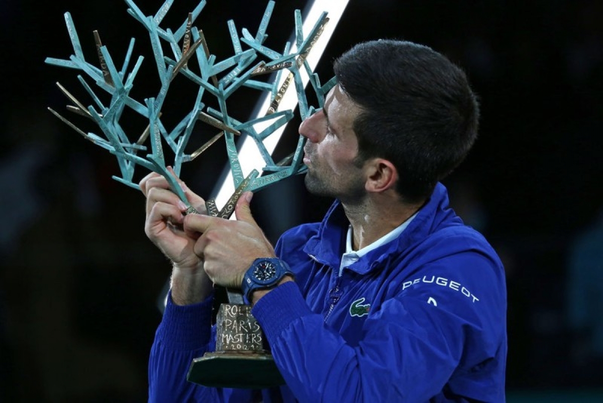 Djokovic trở thành tay vợt đoạt nhiều danh hiệu Masters nhất với 37 chức vô địch. Ảnh: Getty
