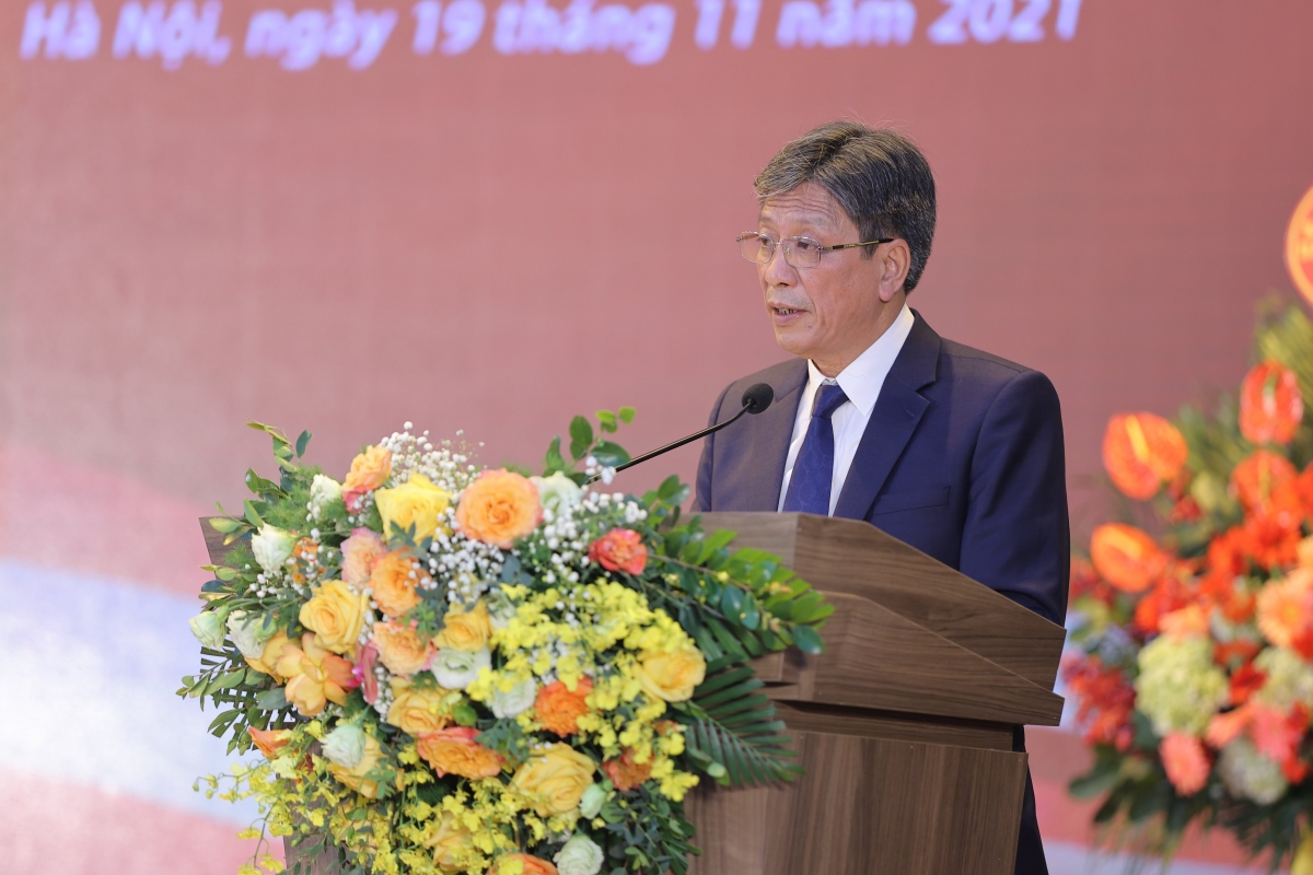 PGS.TS Nhà giáo ưu tú Phạm Duy Hòa, Hiệu trưởng trường Đại học Xây dựng Hà Nội
phát biểu tại buổi Lễ 