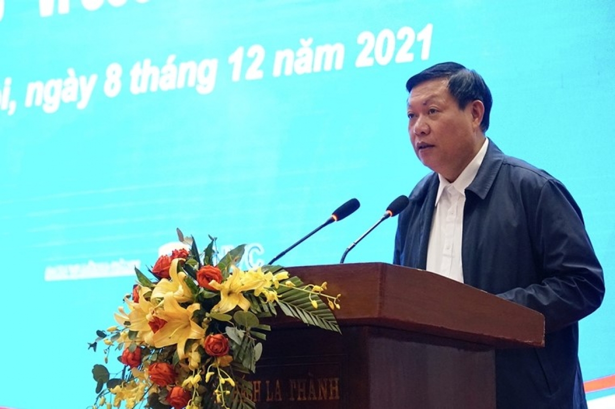 Thứ trưởng Bộ Y tế Đỗ Xuân Tuyên, Trưởng Ban tổ chức Giải báo chí toàn quốc “Vì sức khỏe nhân dân” phát biểu tại buổi lễ.
