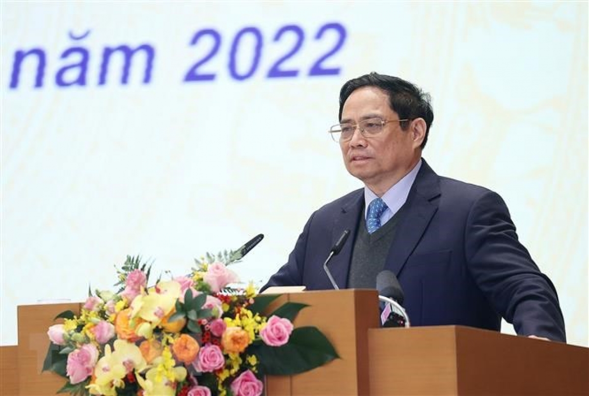 Thủ tướng Phạm Minh Chính phát biểu chỉ đạo hội nghị (Ảnh: TTXVN)