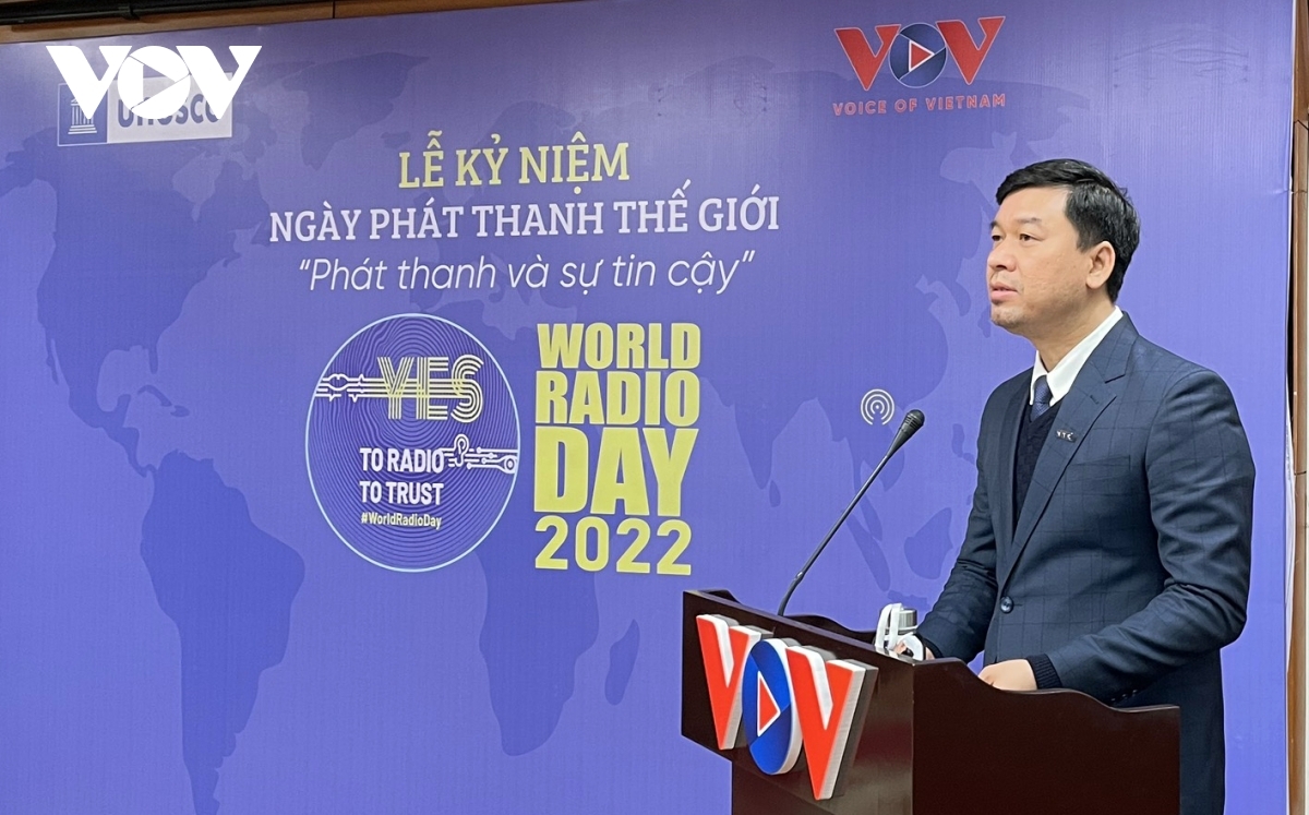 Phó Tổng Giám đốc Đài TNVN Ngô Minh Hiển phát biểu tại buổi lễ