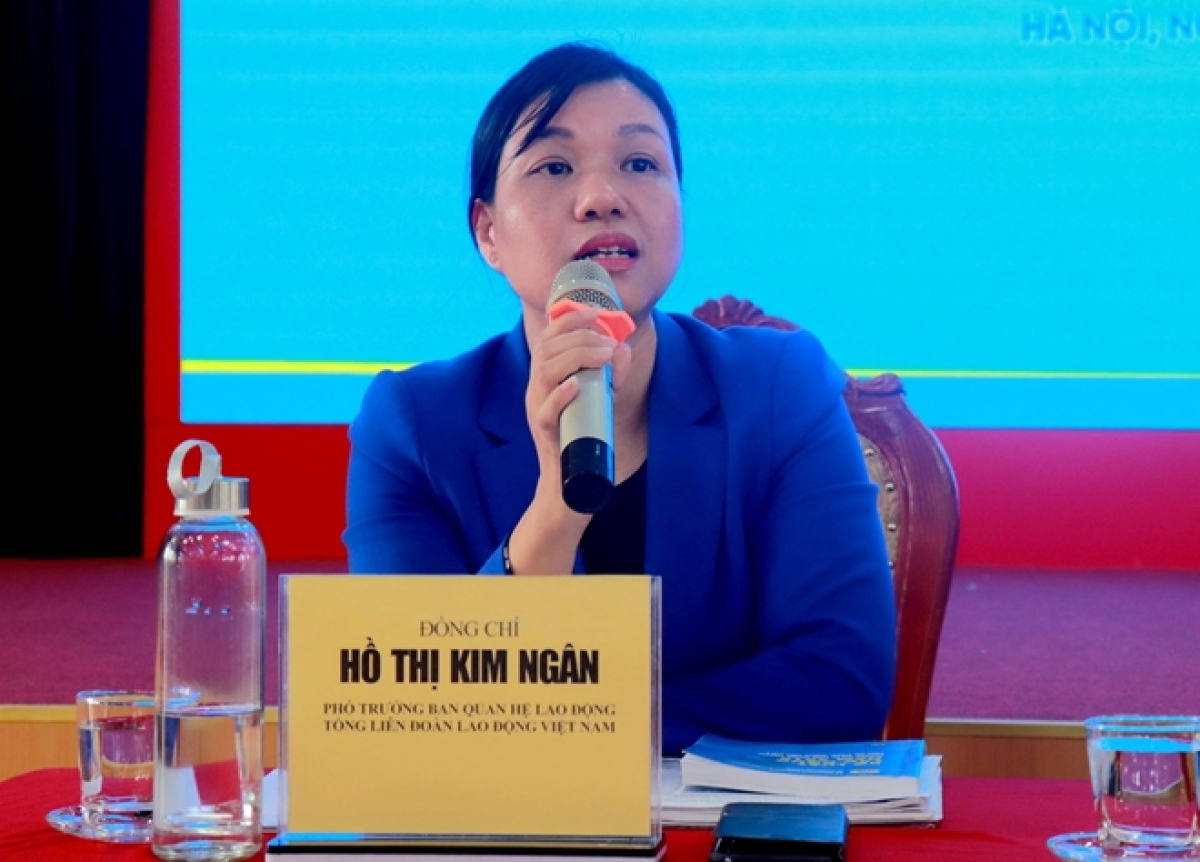 Bà Hồ Thị Kim Ngân, Phó Trưởng ban Quan hệ lao động Tổng Liên đoàn Lao động Việt Nam