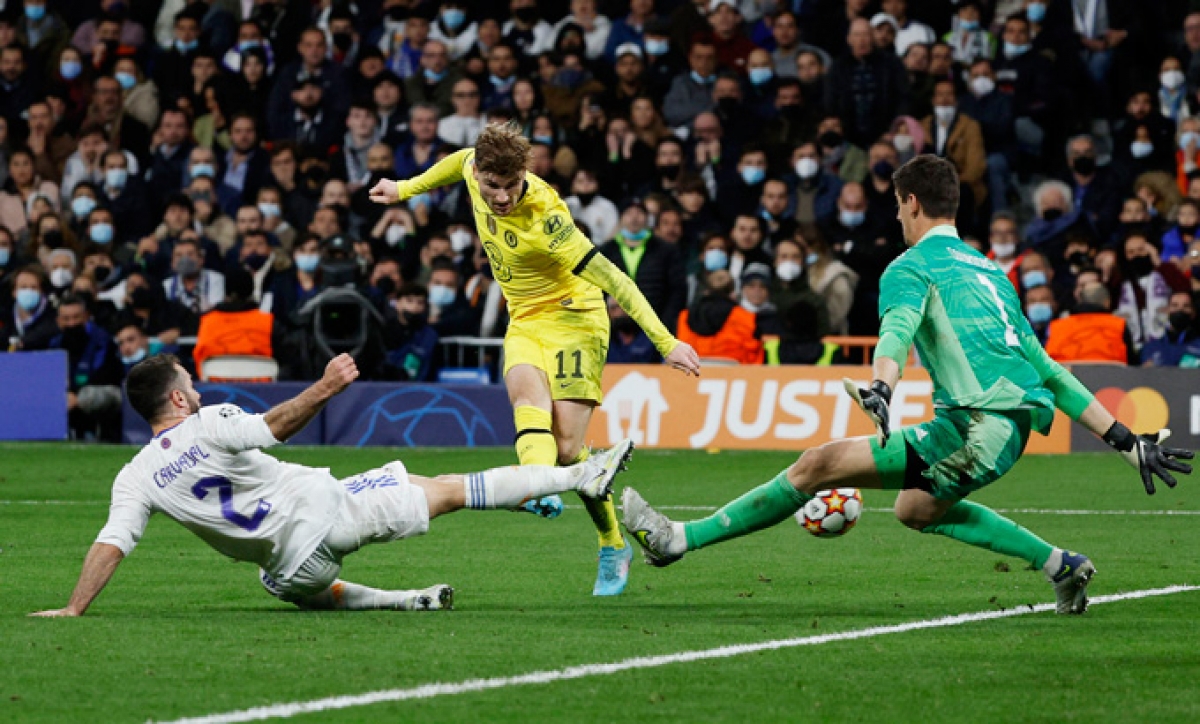 Timo Werner giúp Chelsea dẫn Real 3-0 vào phút  75 (Ảnh: Internet)