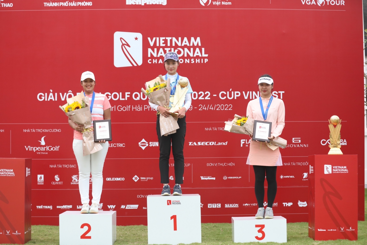 Ba golfer dẫn đầu bảng nữ tại giải golf VĐQG 2022 - cúp Vinfast