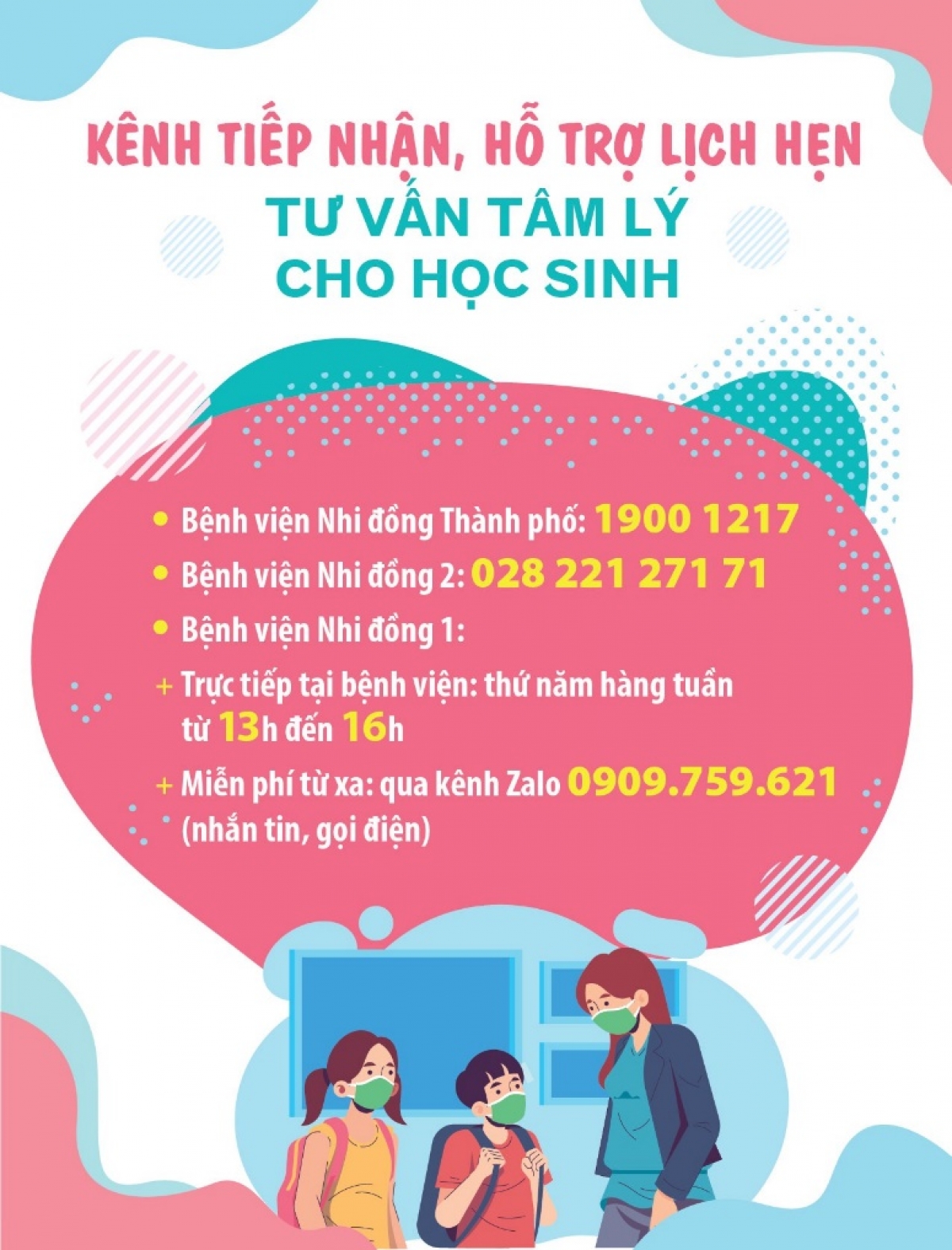Các số điện thoại hỗ trợ tư vấn tâm lý cho trẻ tại TP HCM