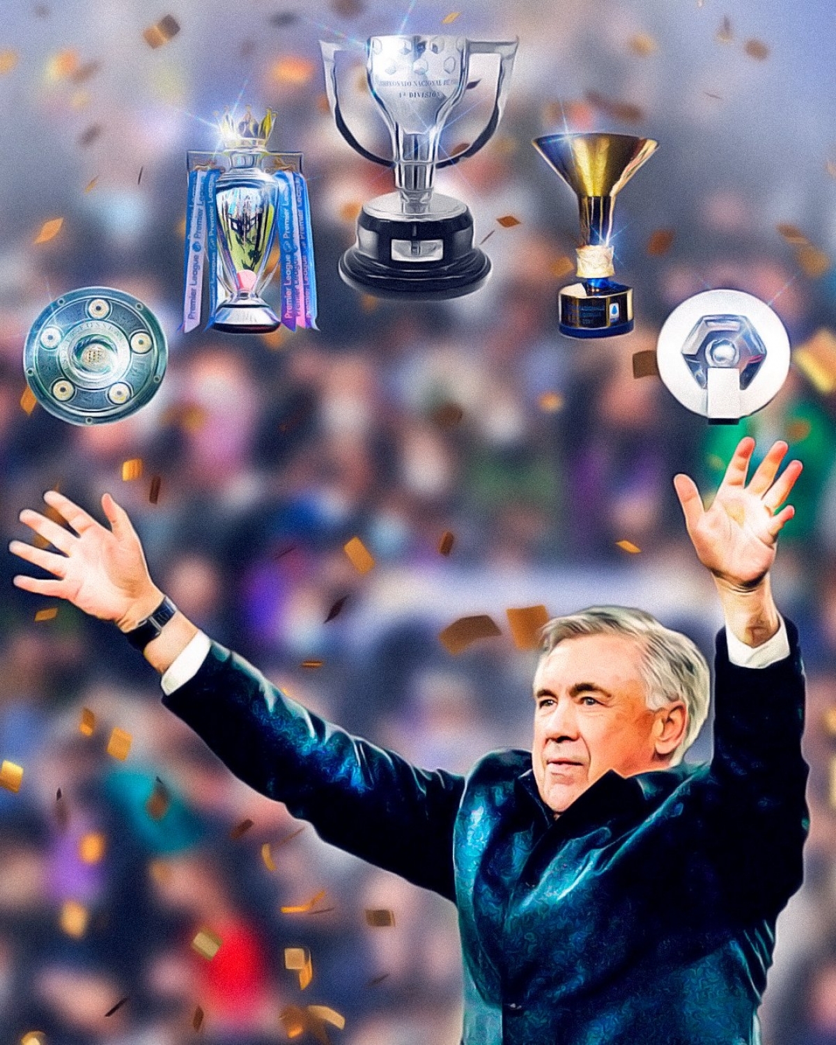 HLV Carlo Ancelotti đã chinh phục cả 5 giải VĐQG hàng đầu châu Âu. (Ảnh: Real Madrid)