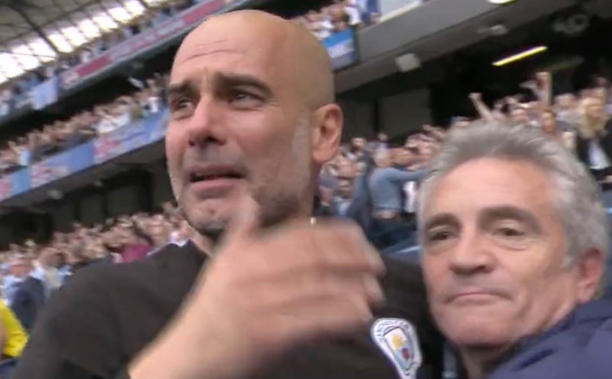 HLV Guardiola bật khóc khi Man City ngược dòng thành công 