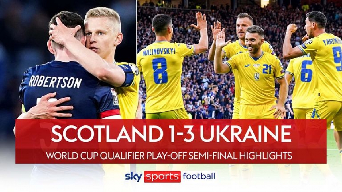Loại Scotland, Ukraine sẽ tranh vé đi dự VCK World Cup 2022 với xứ Wales (Ảnh: Sky Sports)