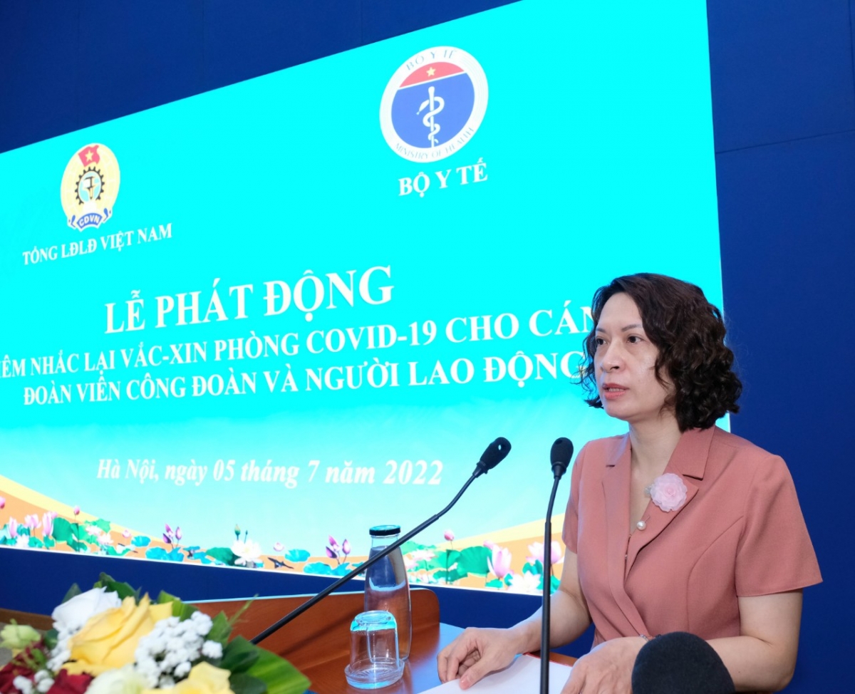 Bà Nguyễn Thị Liên Hương - Thứ trưởng Bộ Y tế phát biểu tại Lễ phát động