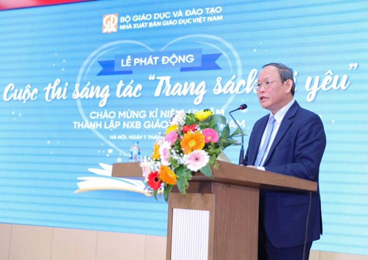 Ông Nguyễn Đức Thái tại một sự kiện do NXB Giáo dục Việt Nam tổ chức