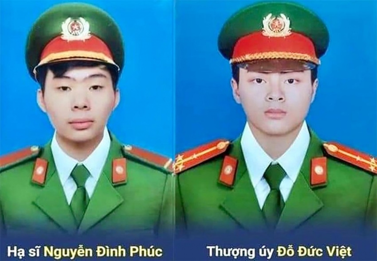 Hạ sĩ Nguyễn Đình Phúc và Thượng úy Đỗ Đức Việt trước lúc hy sinh