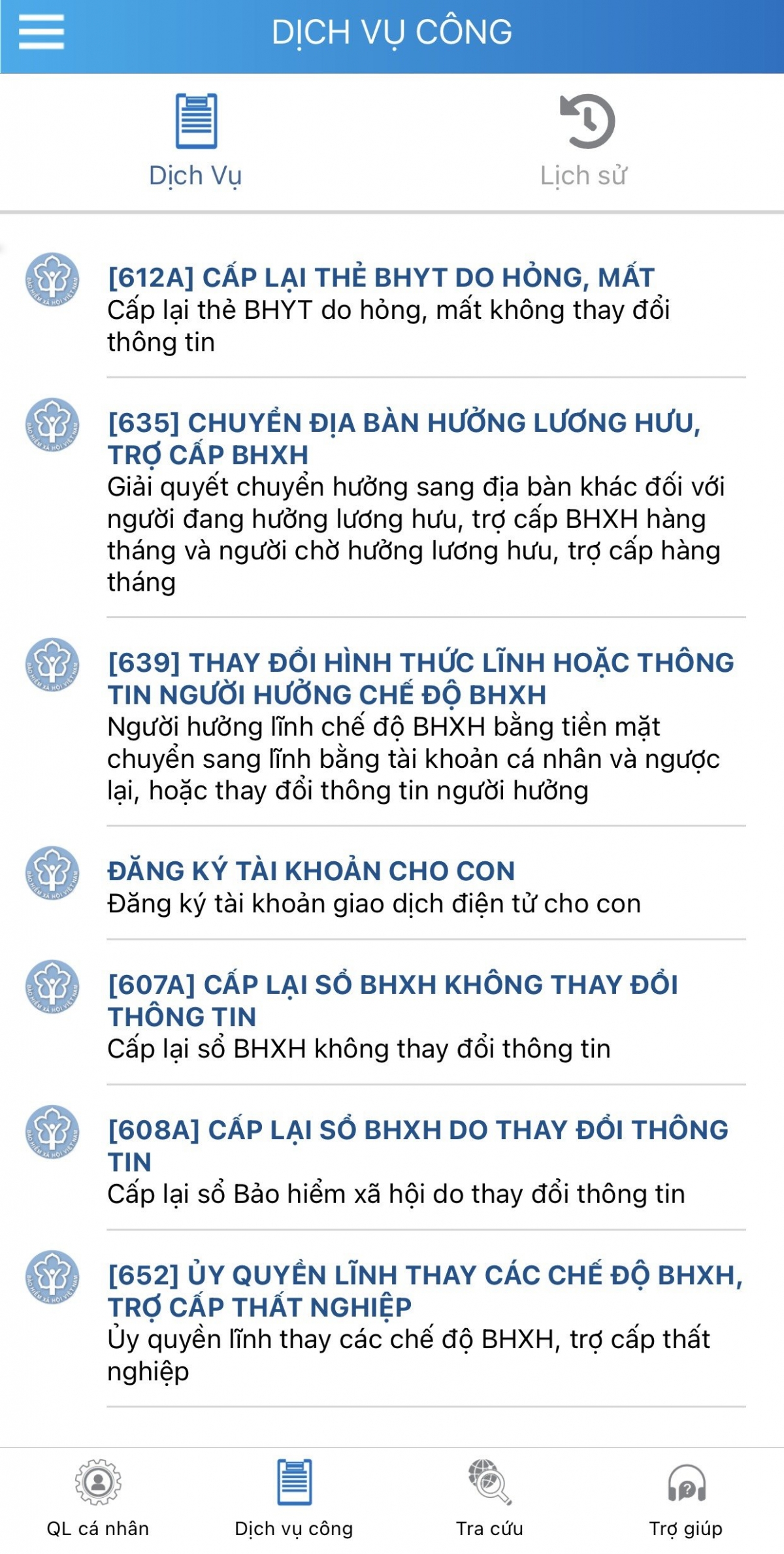 Những loại dịch vụ công hiện BHXH Việt Nam đang thực hiện