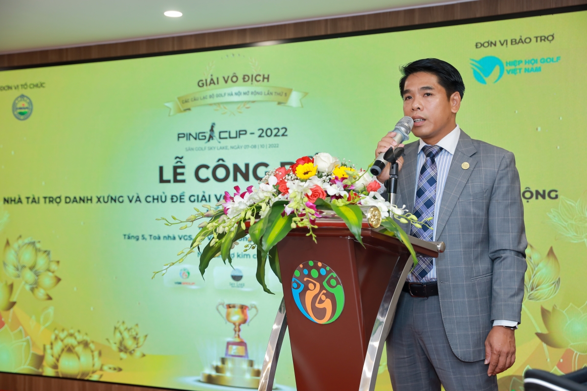 Ông Nguyễn Tô Ninh – Chủ tịch Hội golf Hà Nội phát biểu tại lễ công bố